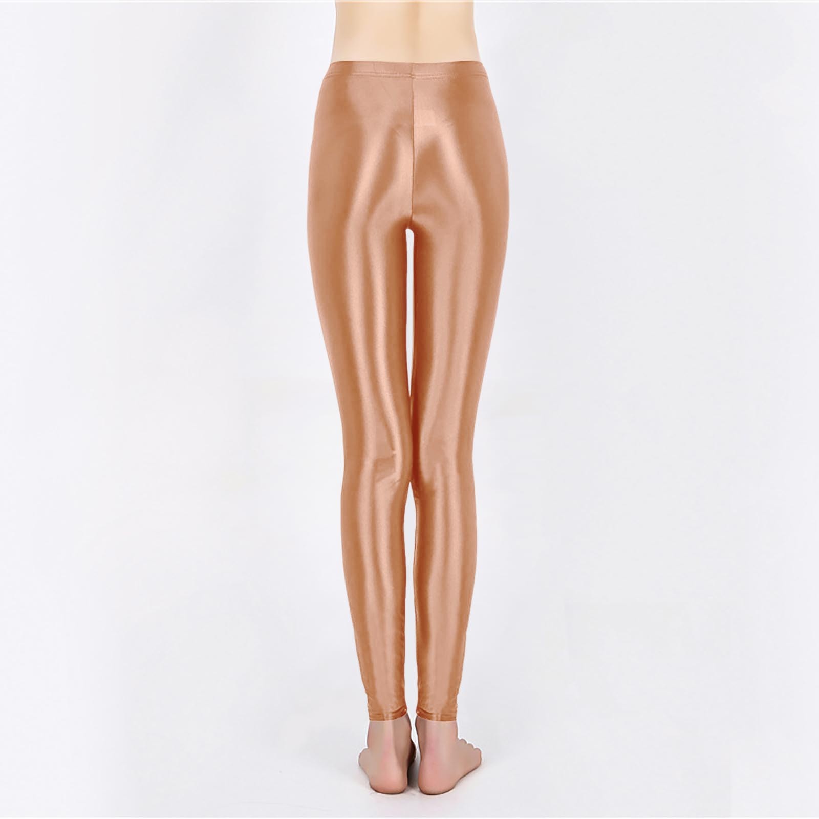 thumbnail image 2 of Leggings brillantes de entrenamiento de cintura alta para tallas grandes - 76 % nailon, alta elasticidad, aptos para yoga/baile - Tallas M-XL con tolerancia de medición de 1 pulgada, 2 of 5